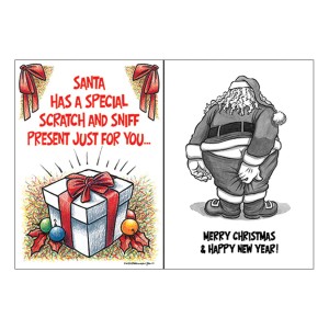 Greeting Card Santa Has A Scratch And Sniff Present...