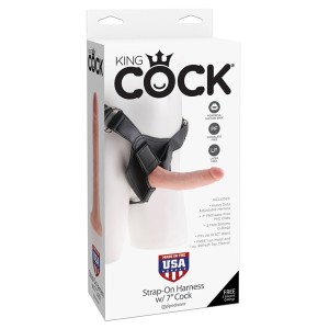 King Cock Strap On Harness With 7 Inch Cock Flesh