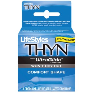 Lifestyles Thyn Lubricated Condoms 3 Pack