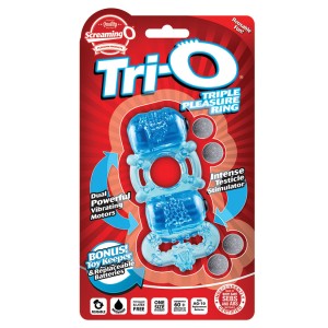 Screaming O Tri-o Triple Pleasure Ring-blue