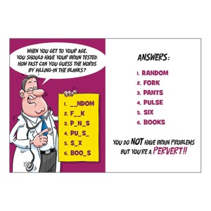 Greeting Card B-day Guess The Words..youre A Pervert