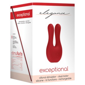 Elegance Exceptional Dual Motor Clitoral Stimulator- Red