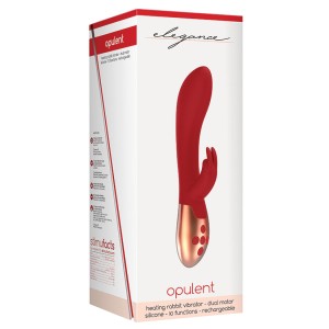 Elegance Opulent Heating Rabbit Vibrator-red 7.75