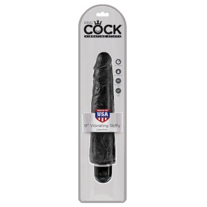 King Cock 9 Vibrating Stiffy Black