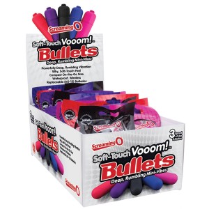 Soft-touch Vooom! Bullets 20 Count Pop Box Display Assorted Colors