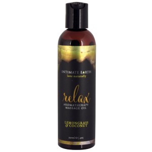 Relax Aromatherapy Massage Oil Lemongrass &  Coconut 4 Oz. / 120 Ml