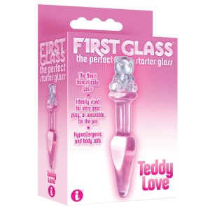 The 9s First Glass Teddy Love Glass Butt Plug-pink