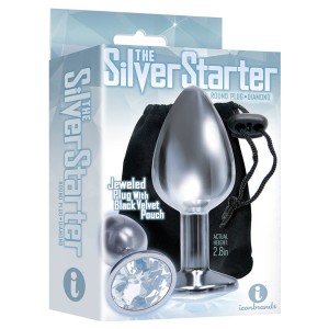 The 9s The Silver Starter Bejeweled Stainless Steel Plug Diamond