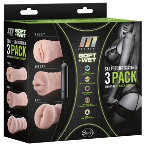 M For Men Soft And Wet Self-lubricating Vibrating 3-pack