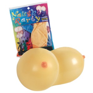 Naughty Party Balloons Boobie 6 Pack Nude