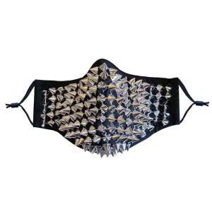 Neva Nude Studded Triple Layer Face Mask-silver