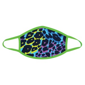 Neva Nude Toxic Kitty Mask-blue Cheetah Print Green Trim