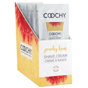 Coochy Shave Cream-peachy Keen 15ml Foil Display Of 24
