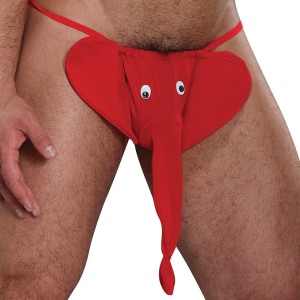Squeaker Elephant G-string One Size Black