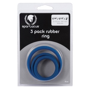 Spartacus Cock Ring Rubber-blue (3 Pack)