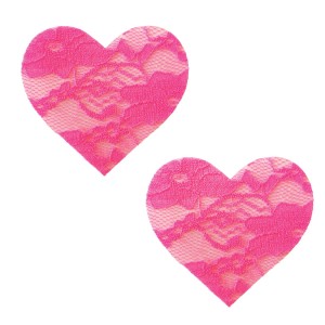 Neva Nude Nipztix Heart Bubble Gum -neon Pink Lace
