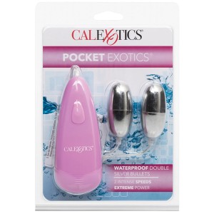 Pocket Exotics Waterproof Double Silver Bullets  Pink