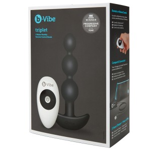 B-vibe Triplet Anal Beads-black