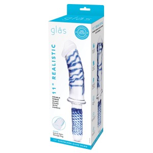 Glas Realistic Double Ended Glass Dildo With Handle 11