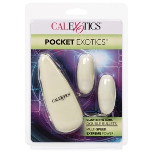 Glow-in-the-dark Pocket Exotics Vibrating Glowing Double Bullets