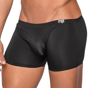 Male Power Seamless Sleek Short W/ Sheer Pouch-black Large