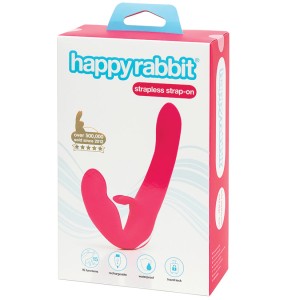 Happy Rabbit Strapless Strap On Rabbit Vibe-pink