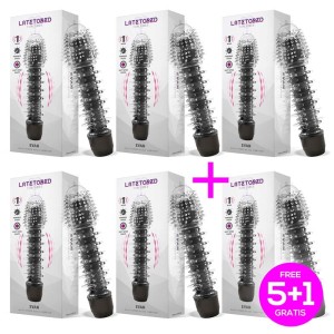 Pack 5+1 Evan Multi-speed Black Vibrator