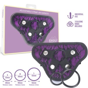 Miley Universal Adjustable Harness With 3 Silicone Rings Purple