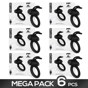 Pack Of 6 Neptune Vibrating Ring Silicone Rechargeable Usb