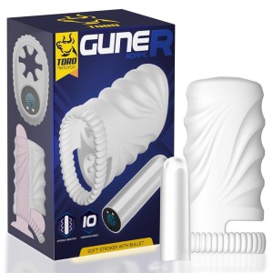 Guner Male Masturbator 100% Flexible With Removable Bullet Double Hole Premium Silicone Magnetic Usb