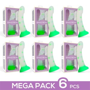 Pack 6 Shine In The Dark Dildo Confetti Star 17 Cm