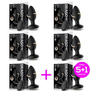 Pack 5+1 Drago Butt Plug Vibration, Twister Movement 360