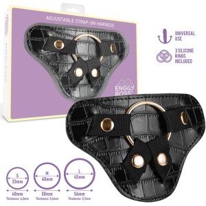 Roxane Universal Adjustable Harness With 3 Silicone Rings Black