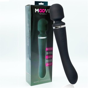 Massage Wand With 2 Motors Silicone Black