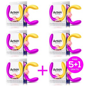 Pack 5+1 Two Lovers 3 In 1 Finger And Suction Vibe