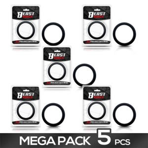 Pack Of 5 Penis Ring Solid Silicone 5.5 Cm Black