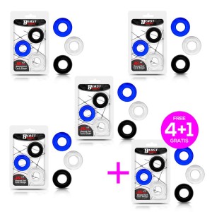 Pack 4+1 Set Of 3 Penis Ring 3 Colors 1.6 Cm