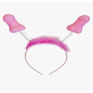 Pink Glitter Headband With Penises