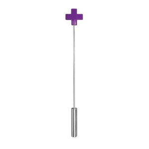 Shots Ouch! Whips And Paddles Leather Cross Tipped Crop Purple