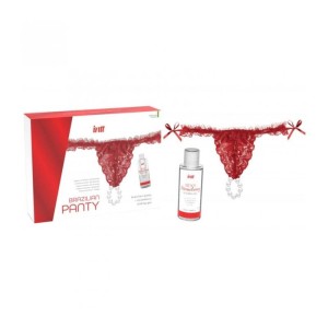 Red Brazilian Panty And Strawberry Slide Gel 50 Ml