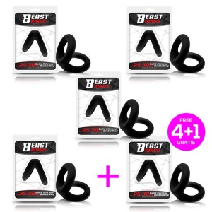 Pack 4+1 Solid Silicone Double Ring 2.5 / 3 Cnm