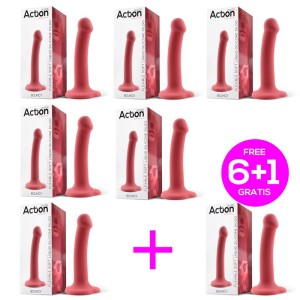 Pack 6+1 Bouncy Dildo Liquid Silicone Flexible 6.5-16.5 Cm