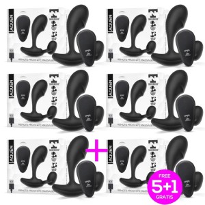 Pack 5+1 Aquen Prostate And Perineum Stimulator Liquid Silicone Remote Control