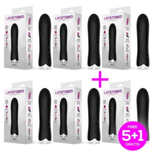 Pack 5+1 Bilie Vibrating Bullet With Rabbit Silicone Black