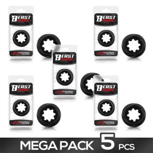 Pack Of 5 Twisted Cock Ring Liquid Silicone 2.7 Cm