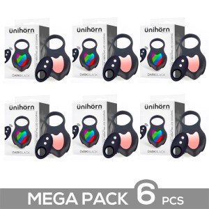 Pack 6 Darkblack Wireless Vibrating Led Cockring