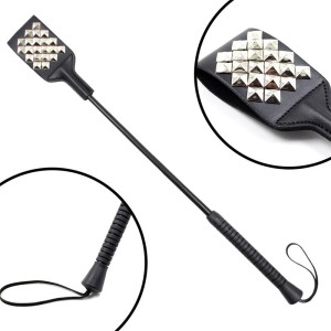 Square Riding Crop With Silver Studs 53 Cm