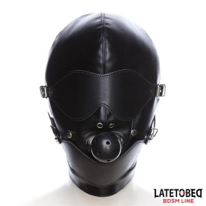 Slave Hood With Eye Mask Breathable Gag Ball And Mouth Adjustable