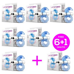 Pack 6+1 Firey Vibrating Cockring Blue