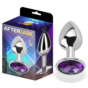 Butt Plug With Jewel Purple Amethyst Size L Aluminium